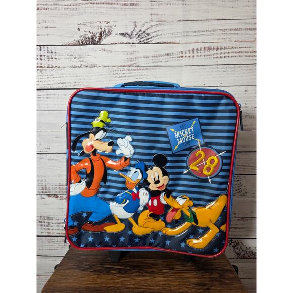 Disney Mickey and Friends Suitcase Rolling Adjustable Handle 13X15 - Picture 1 of 10